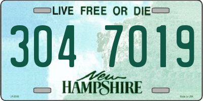 NH license plate 3047019