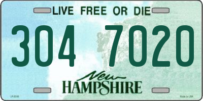 NH license plate 3047020
