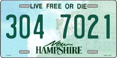 NH license plate 3047021