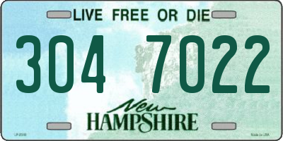 NH license plate 3047022