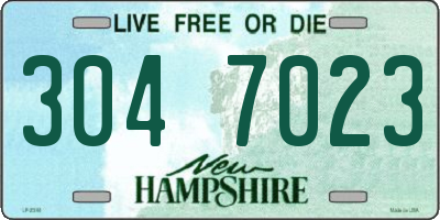 NH license plate 3047023