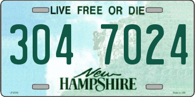 NH license plate 3047024