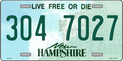 NH license plate 3047027