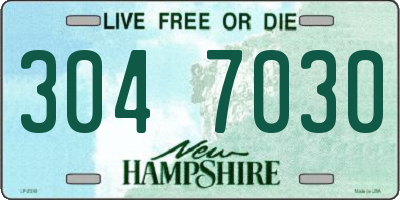 NH license plate 3047030