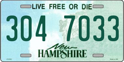 NH license plate 3047033