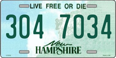 NH license plate 3047034