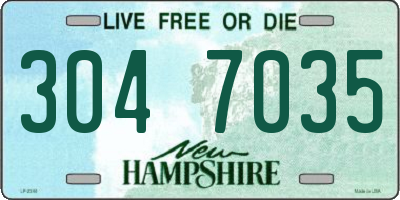 NH license plate 3047035
