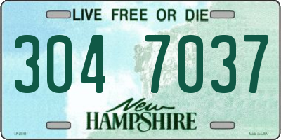 NH license plate 3047037