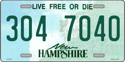 NH license plate 3047040