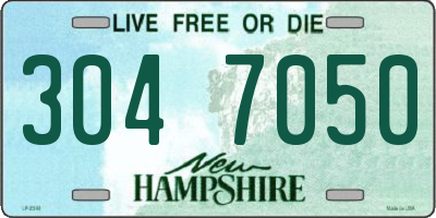 NH license plate 3047050