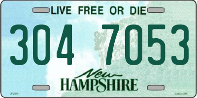 NH license plate 3047053
