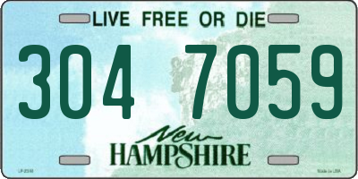 NH license plate 3047059