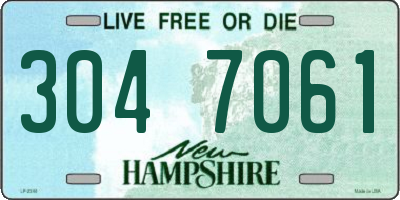 NH license plate 3047061
