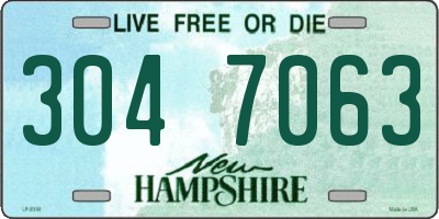 NH license plate 3047063