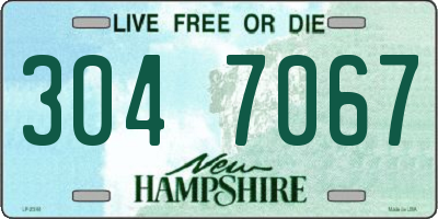 NH license plate 3047067