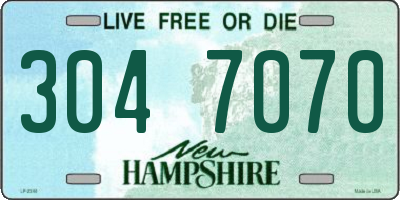 NH license plate 3047070