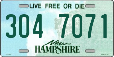 NH license plate 3047071