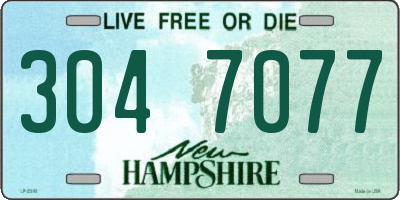 NH license plate 3047077
