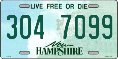 NH license plate 3047099