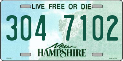 NH license plate 3047102