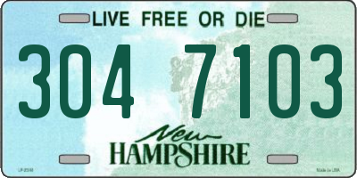 NH license plate 3047103