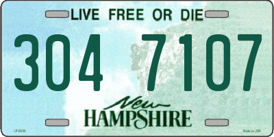 NH license plate 3047107