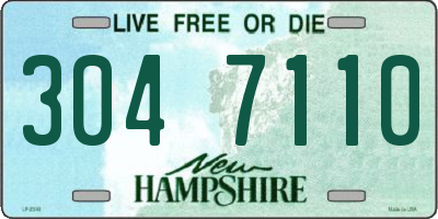 NH license plate 3047110
