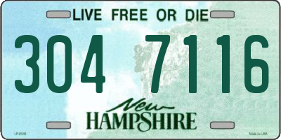 NH license plate 3047116