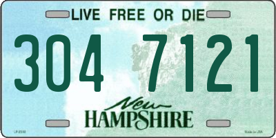 NH license plate 3047121