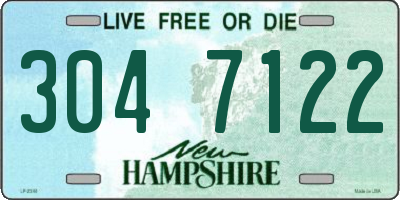 NH license plate 3047122