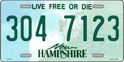 NH license plate 3047123
