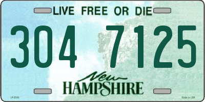 NH license plate 3047125