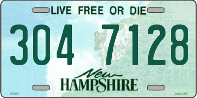 NH license plate 3047128
