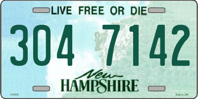 NH license plate 3047142