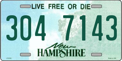 NH license plate 3047143