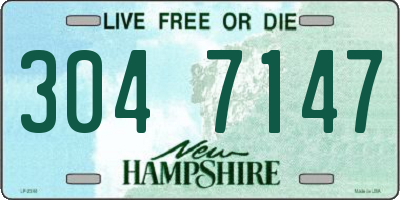 NH license plate 3047147