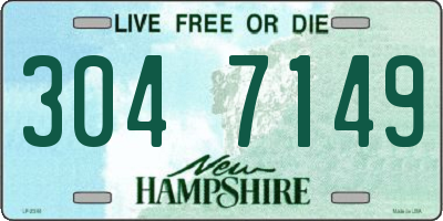 NH license plate 3047149