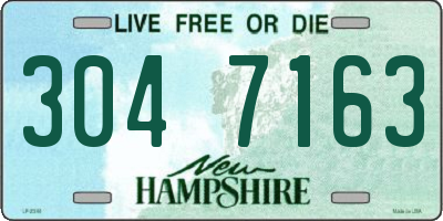 NH license plate 3047163