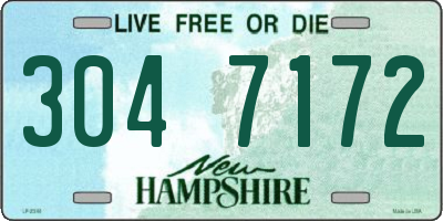 NH license plate 3047172