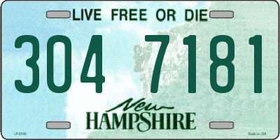 NH license plate 3047181