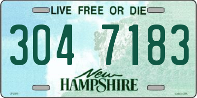 NH license plate 3047183