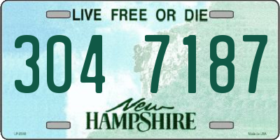 NH license plate 3047187