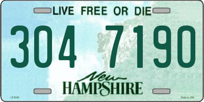 NH license plate 3047190