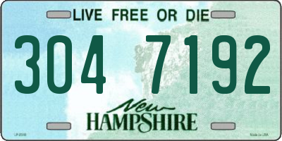 NH license plate 3047192