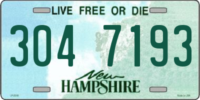 NH license plate 3047193