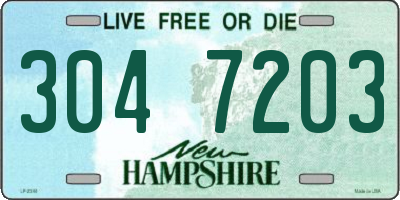 NH license plate 3047203