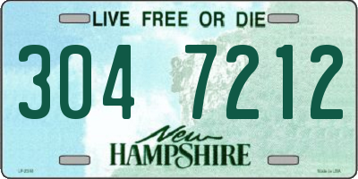 NH license plate 3047212