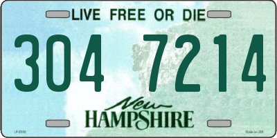 NH license plate 3047214