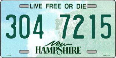 NH license plate 3047215