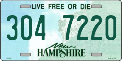 NH license plate 3047220
